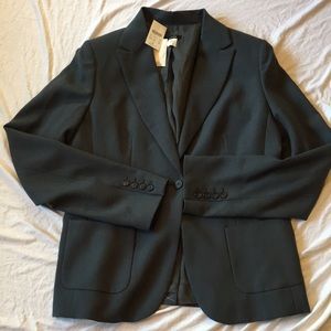 NWT J Crew Dark Gray 100% Wool One Button Jacket